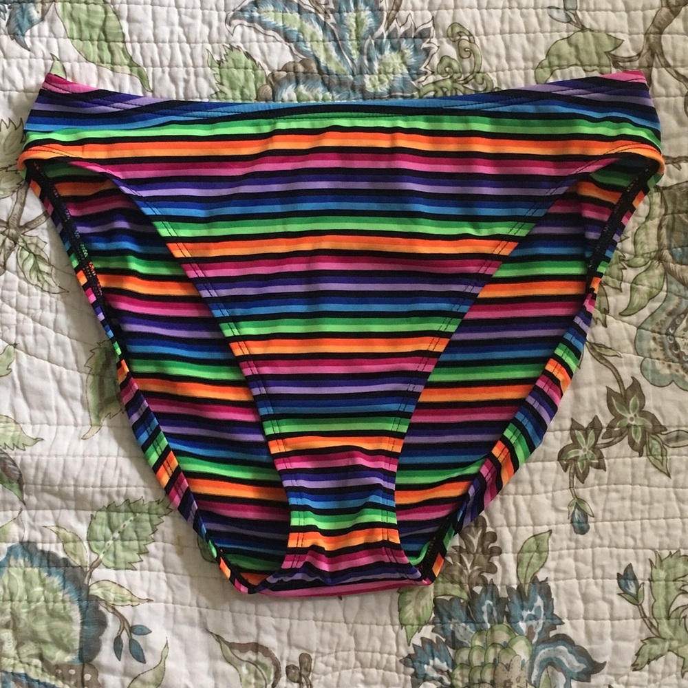 Vintage 90s rainbow striped bikini bottoms
